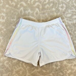 Adidas girls white shorts athletic 16 XL Running yoga training